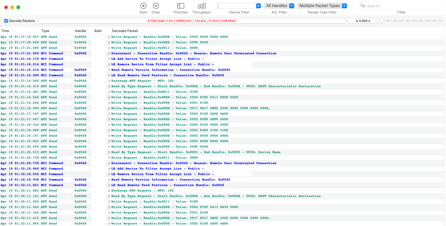 Live Packet Logger Trace