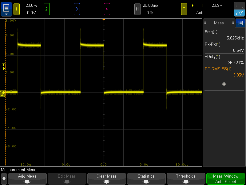 Oscilloscope PWM Waveform